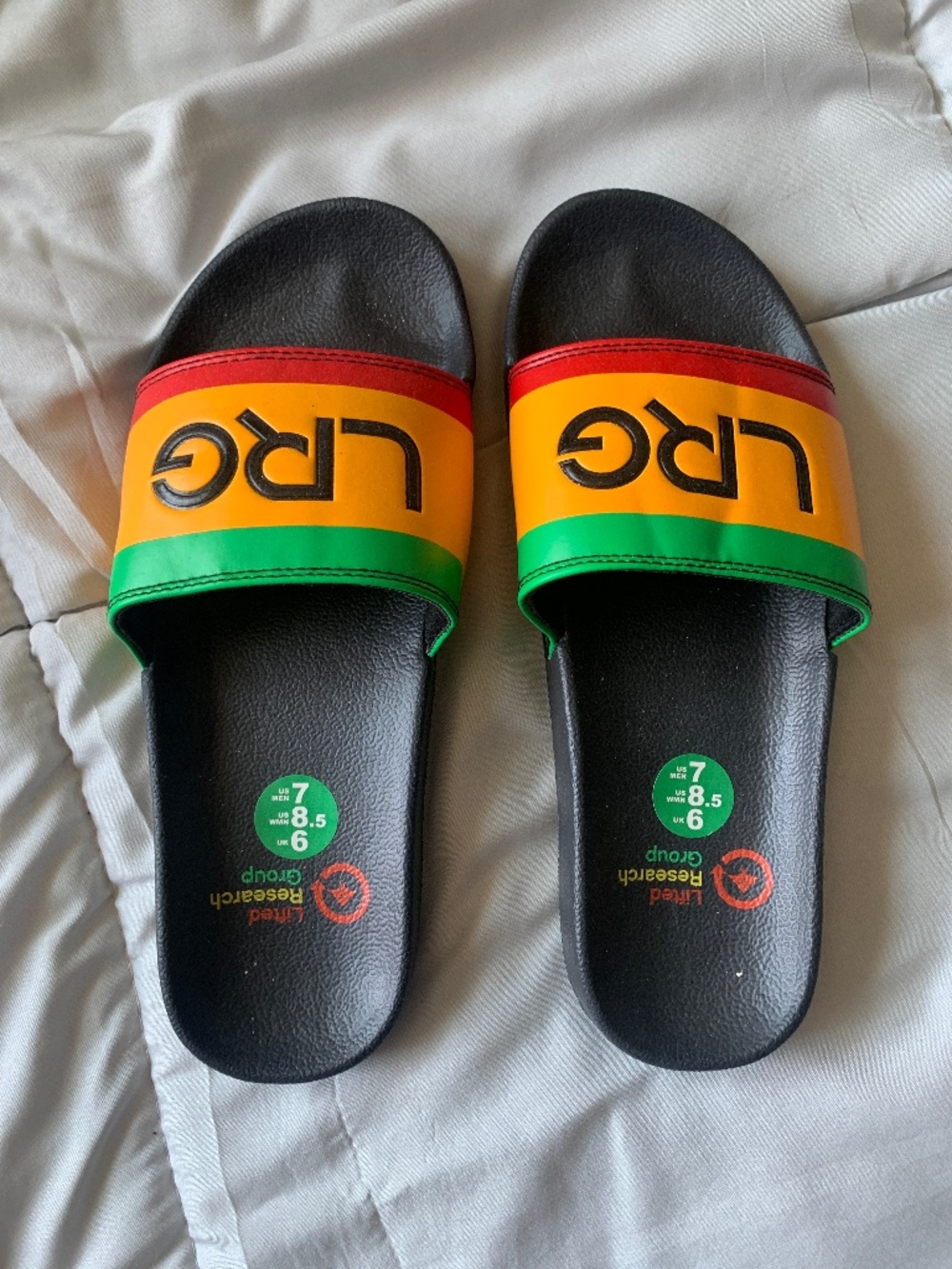 LRG Men’s Rasta Slides (Size 7)